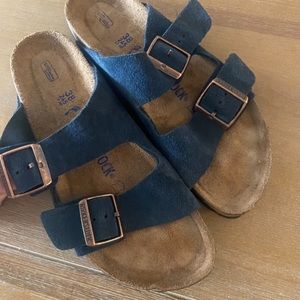 Birkenstock sandals, navy blue